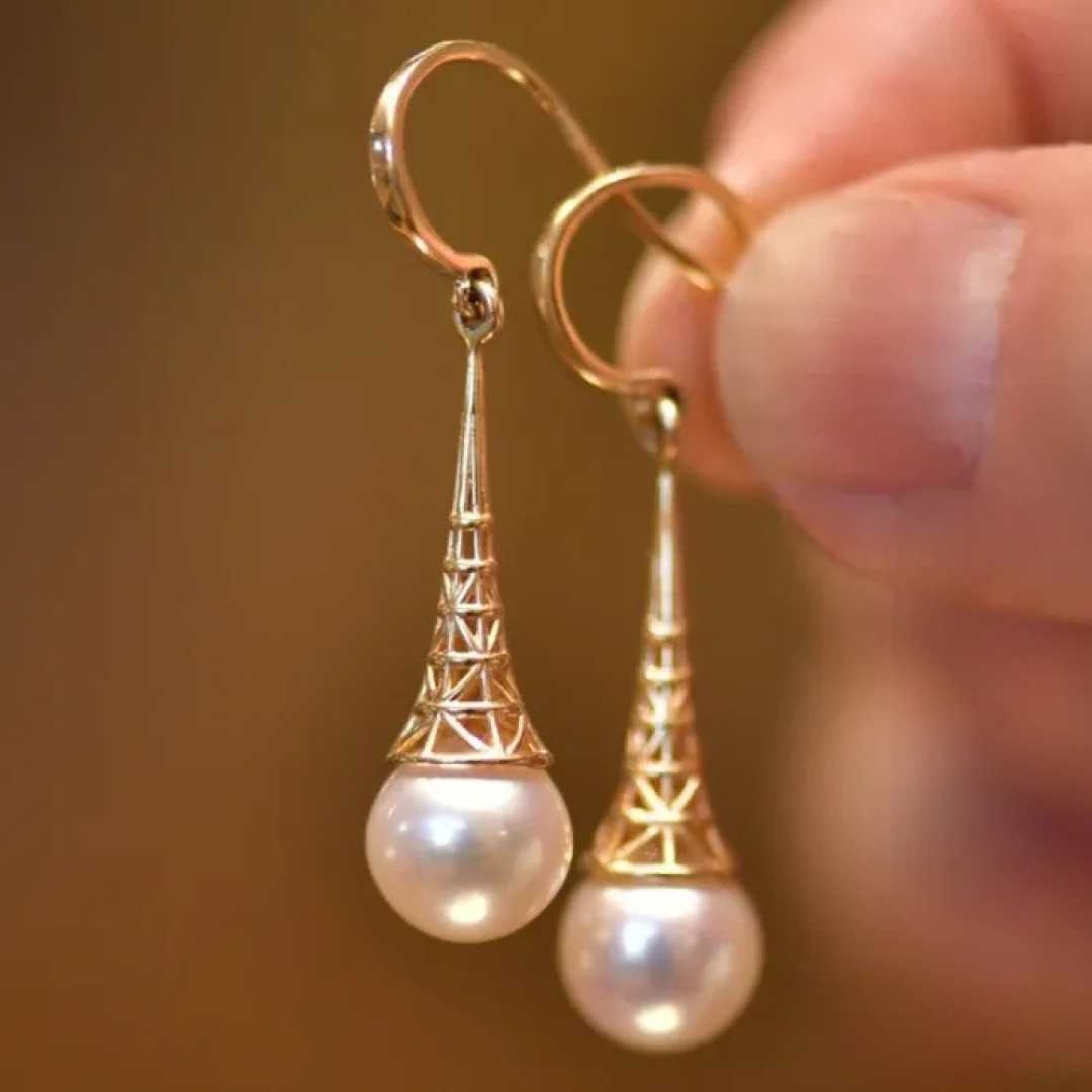 Timeless Gold Pearl Earrings