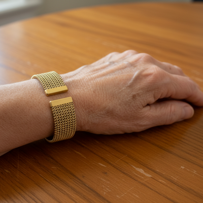 Vintage Braided Mesh Open Classic Bracelet