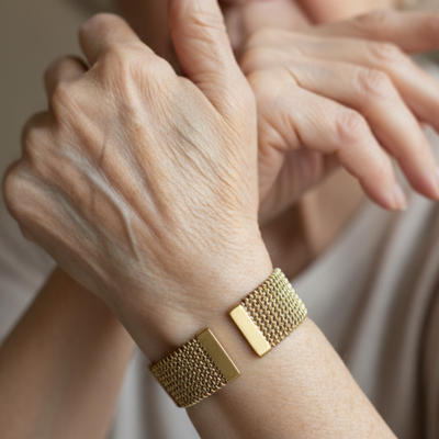 Vintage Braided Mesh Open Classic Bracelet
